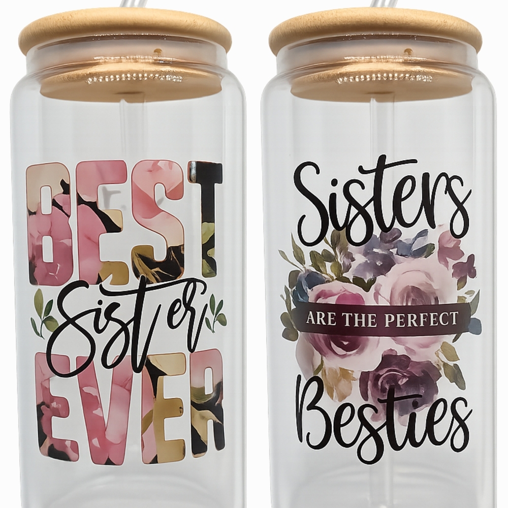 Floral 'Best Sister Ever' and 'Sisters Are the Perfect Besties' Tumblers